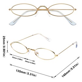 12 Pieces Vintage Oval Sunglasses Retro Slender Metal Frame Oval Glasses Small Vintage Sunglasses Candy Colors for Man and Woman