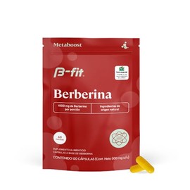 B-FIT B Berberina HCL - Phellodendron amurense Rupr - 120 Cápsulas Veganas 1000mg de Extracto de Berberina Puro - Cúrcuma - Sin Azúcar, GMO y Gluten