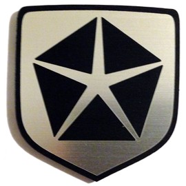 24Designs Compatible Front Emblem Chrysler Pentastar Silver Replacement for Dodge Neon Srt4 or Charger