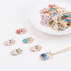 WSDMAVIS 32Pcs Fashionable Bulk Owl Pendants Gold Enamel Charms for