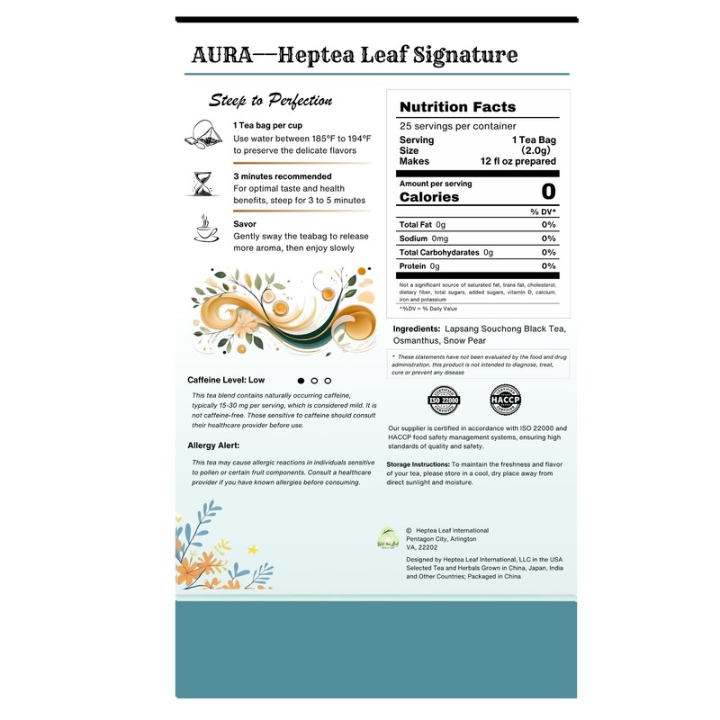 HEPFTURE AURA Black Tea Blend – Stress Relief, Lung Cleanse,