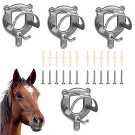 Pack of 4 Bridle Holders, Horse Bridle Holder, Horse Accessories, Saddle Holder, Horse Bridle Holder, Metal Bridle Holder, Hook Horse Tack, Horse Halter Hanger for Hob Horses, Silver