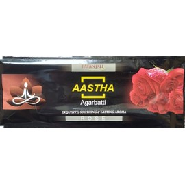 Patanjali Aastha Agarbatti Incense Pack of 18 Sticks (Rose)