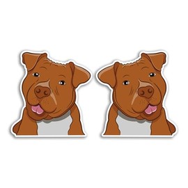 2 x 10cm Staffy Dog Vinyl Stickers - Red Staffordshire Bull Terrier Dogs Puppy Animal Pets Staffie Luggage Ginger Scrapbook Sticker #81103