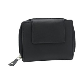 Wallet with side zip pocket LEAS, Genuine Leather, black - ''LEAS Zipper-Collection''