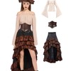 Women's Pirate Costumes Dress Renaissance Top Pirate Skirt with Corset