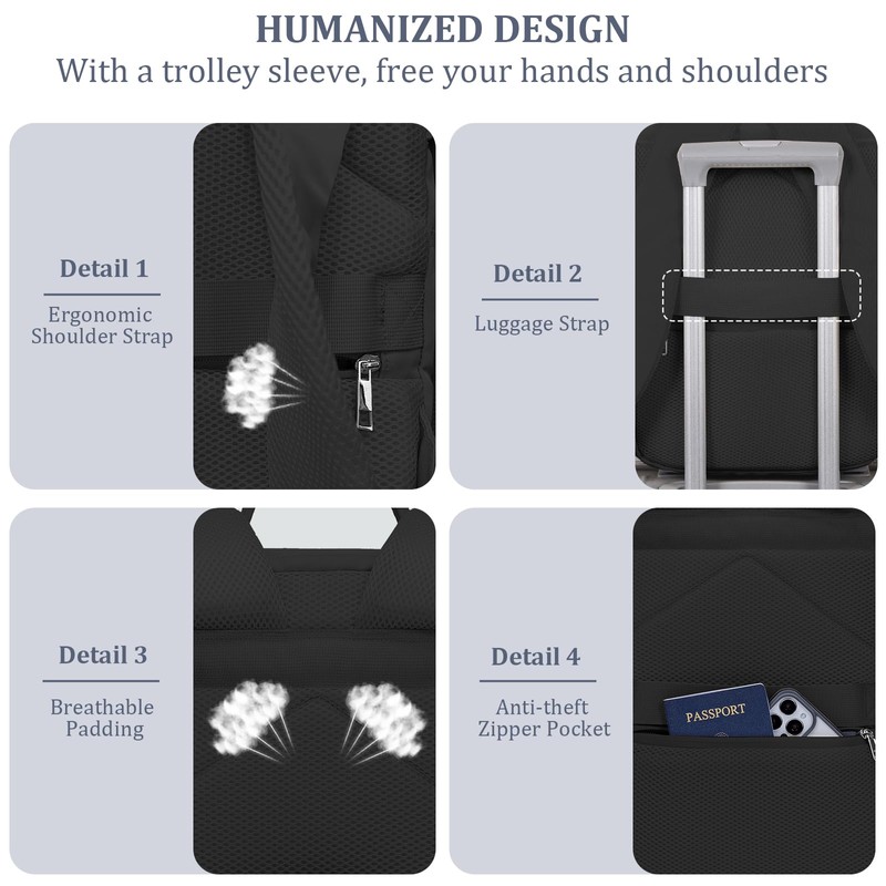 VMIKIV Hand Luggage Backpack 40 x 20 x 25 for