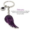 The Leonardo Collection Guardian Angel Wing Birthstone Keyring Birthday Month