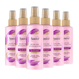 Suave Heat Protection Spray for Hair and Detangler, Up to 450F, 6oz (Pack of 6)