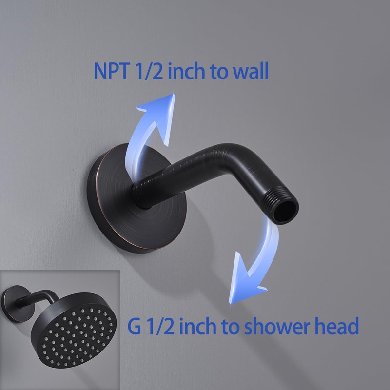 Wall Mounted Shower Arm Extension Head Holder Stainless Stee for