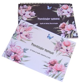 A4 Weekly and Monthly Planner Set, 21 x 29.7 cm, Premium Cover, Large Capacity up to 2 Years, No Date, Weekly Planner with Double Hardcover, 100 Pages, Monthly Planner for 25 Weeks, Ideal