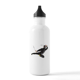 CafePress Ninja Kick Stainless Water Bottle 1 1.0L (34 oz) Stainless Steel Water Bottle