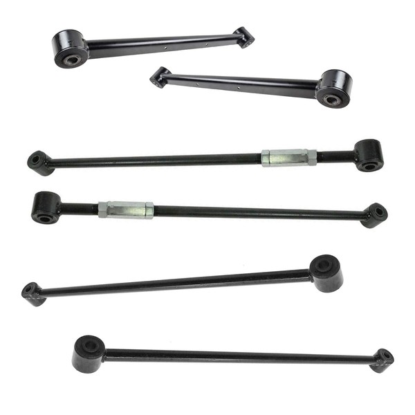 TRQ 6pc Suspension Kit Rear Trailing Arms Lateral Links for