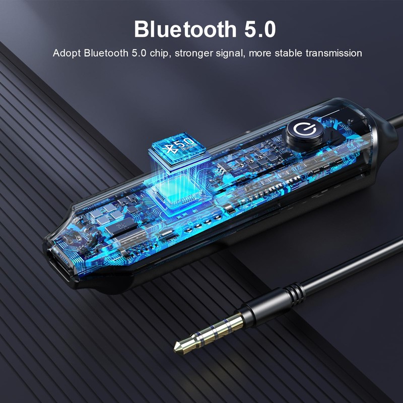 OQIMAX Bluetooth 5.0 Transmitter,Bluetooth Receiver,3.5mm AUX Bluetooth Transmitter Receiver with