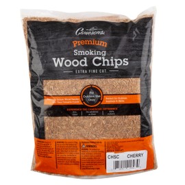 Camerons All Natural Extra Fine Cherry BBQ Wood Chips - 260 Cu. In. Bag, Approx 2 Pounds - Kiln Dried Sawdust Shavings for Cocktail Smoking Guns, Smokers, Smoke Boxes - Barbecue Grilling Gifts for Men