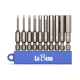 LABEAR - 10 Piece 2" S2 Steel Screwdriver Bits with 1/4" Quick Release Hex Shank, Metric Sizes H1.5–H8, for Drill, Electric Screwdriver, Automotive & Home Repair