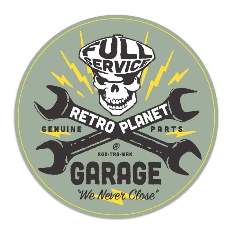 Retro Planet Vinyl Sticker, Die Cut Vinyl Retro Planet Garage