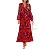 ZESICA Fall Floral Dresses for Women 2025 Elegant Long Sleeve