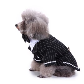 YOASONEK Dog Tuxedo Pet Clothes Wedding Tailcoat Gentleman Cosplay with Bow Tie XL Black Polyester Cotton Blend For Adult Dogs Small Medium Dogs