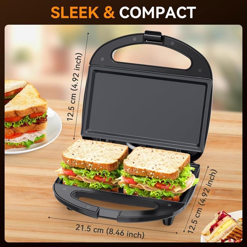 ABS07 Sandwich Maker, 2 Slice Grilled Cheese Maker with Non-stick