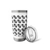 White Black Cross Rectangle Checkerboard Historical Pattern Stainless Steel Insulated