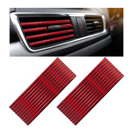 Kewucn 20 PCS Car Air Conditioner Vent Decorative Strip, Waterproof Bendable Auto Air Vent Decoration, Universal Vehicle Interior Accessories Suitable for Straight Air Vents (Shiny Red)