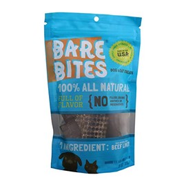 Bare Bites 100% All Natural Dried Beef Liver Dog and Cat Treats, 3 Ounces