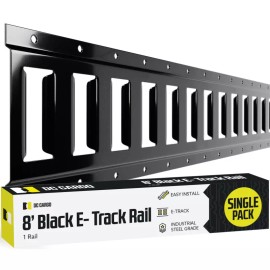 DC Cargo E Track Tie Down Rails 8 ft. Black Powder Coated Steel E-Track 1-pack