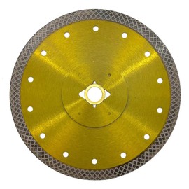 7" Turbo Mesh Saw Blades for Porcelain Tile, Ceramic Tile, Marble, Granite and Other Engineered Stones, Wet or Dry, DM 7/8" Arbor, 5-Pack