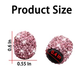 Osilly Bling Car Tire Valve Stem Caps, 4PCS Crystal Rhinestone Auto Tire Valves Protective Cover, Dustproof Vehicle Wheel Air Caps, Bling Car Accessories for SUV Truck Motorcycle Bike (Pink)
