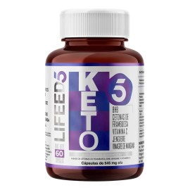 Cetonas de Franbuesa, BHB, Vitamina C, Jengibre, Vinagre Manzana 60 Cápsulas Suplemento Keto Lifeed Vitaminas para Hombre y Mujer