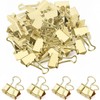 Double Clips, Gold, Medium, Width 1.0 inches (25 mm), 30