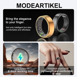findtime Smart Ring Fitness Ring Tracker Smart Rings for Men Women IP68 Waterproof Tracking Ring with Pedometer Calories Heart Rate Sleep Tracker Android iOS FSRWY02Gold#11