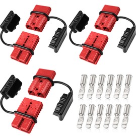 Frienda 4 Pieces 2-4 Gauge 175A Battery Quick Connector 12-36V Disconnect Wire Harness Plug Kit Battery Quick Connector Disconnect Plug for Motor Winch Trailer(175A)