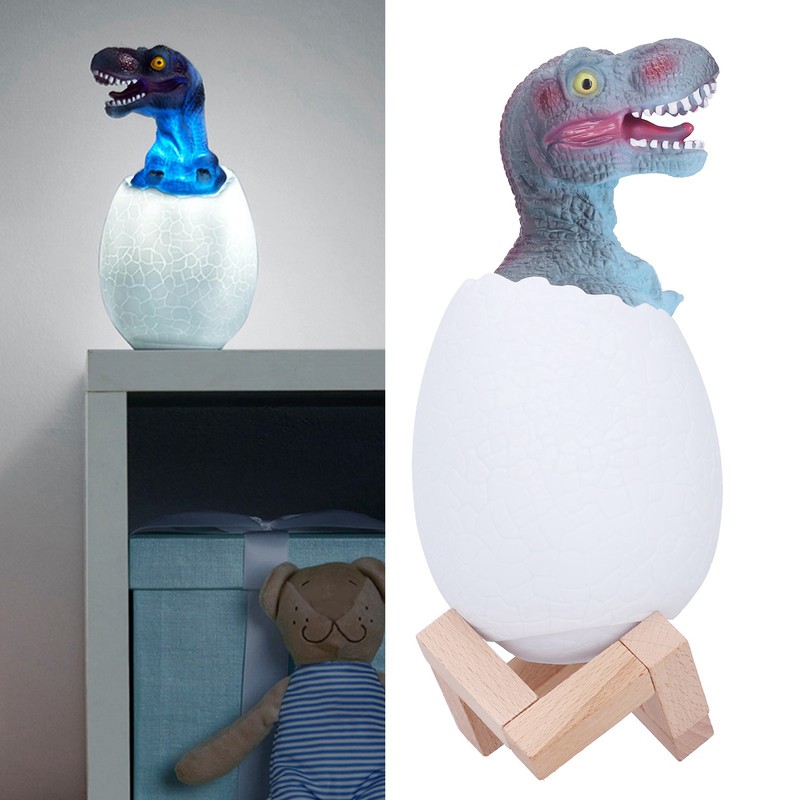 Touch Pat Sensor Night Light Dinosaur Egg Shape Bedside Lamp