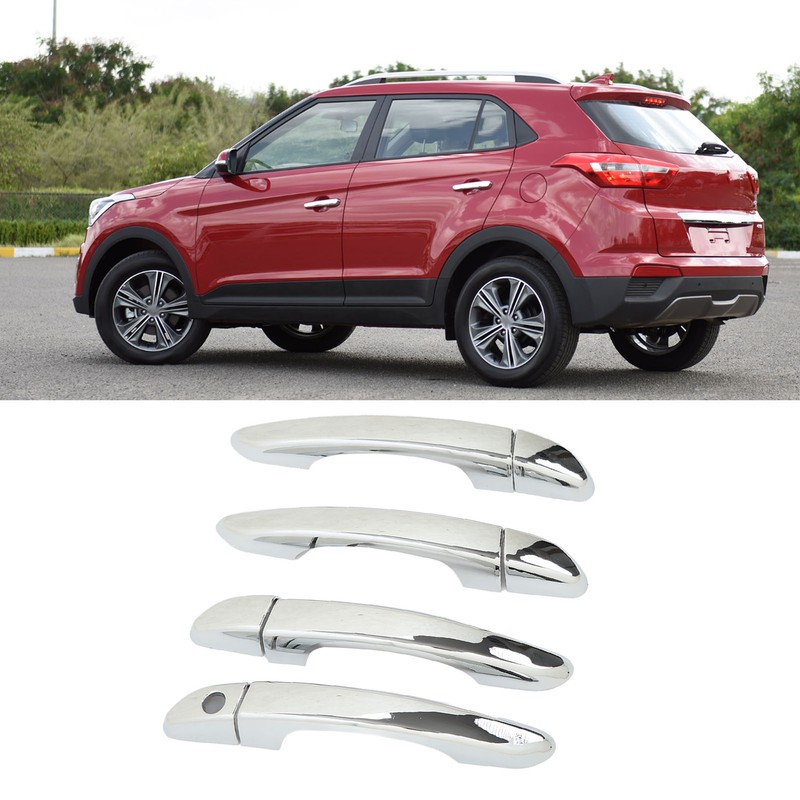 Car Outside Door Handle Cover with Caps Mirror Chrome Replacement