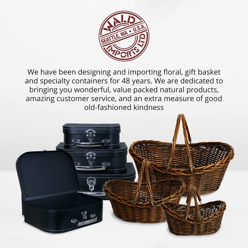 Wald Imports - Small Light Brown Hand Woven Wicker Basket