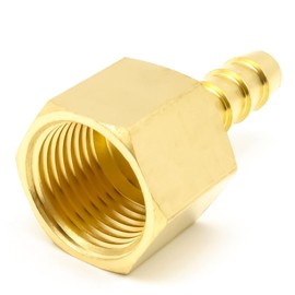 AHFMANG 10PCS Brass Hose Barb Fitting 1/4" Barb x 3/8" NPT Female Adapter