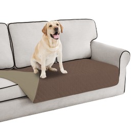 Easy-Going 100% Waterproof Dog Bed Cover Reversible Leak Proof Couch Cover Washable Sofa Cover Furniture Protector Blanket for Pets Kids Children Dog Cat (30x70 Inch, Brown/Beige)