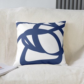 jejeloiu Stripe Line Throw Pillow Cover 22"x22" Set of 2 Soft Kids Geometric Decorative Throw Pillowcase for Sofa Blue and White Pillow Case Cushion Cover Abstract Cushion Case Room Decor Modern Art