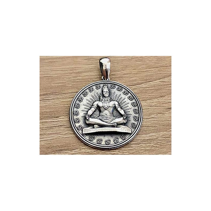 Shiva Yoga Aum Om Ohm Symbol Pendant 925 Sterling Silver