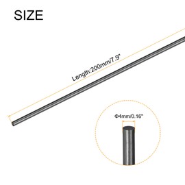 MECCANIXITY 3 Pcs Carbon Fiber Rod, 4mm x 200mm Matte Pole Rod for RC Plane DIY Tool Wing Tube Quadcopter Arm