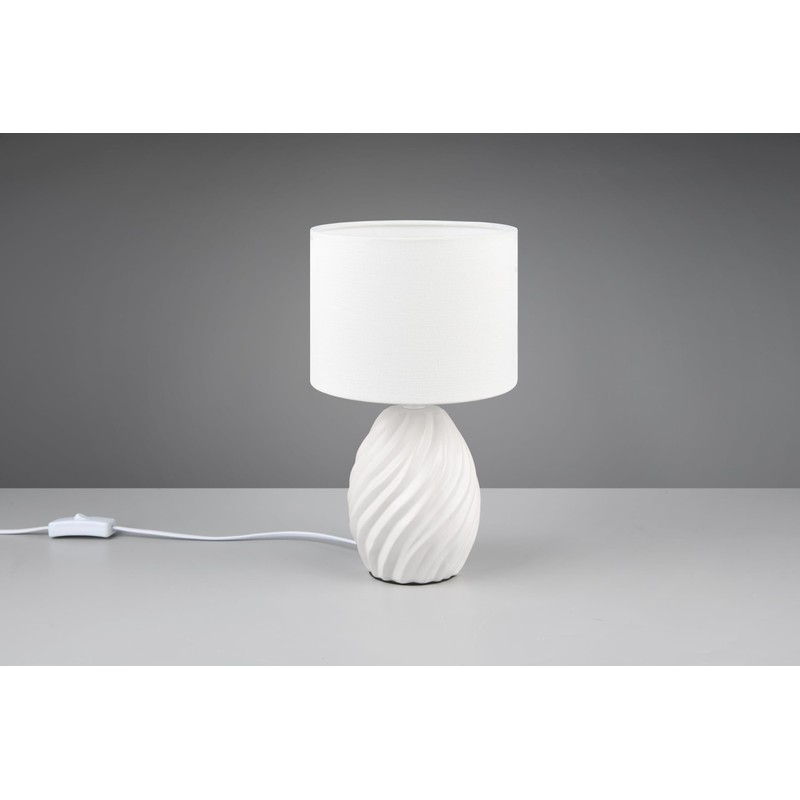 Reality Leuchten Melva R51771031 Table Lamp, Ceramic Base Matte White,