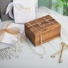 DRASTAR Keepsake Box, Acacia Wood Memory Box with Hinged Lids,