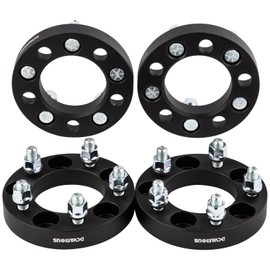 DCVAMOUS 4PC Black 5x4.5 Wheel Spacers 1.25 Inch with 1/2" Studs Compatible with Jeep-Ford-Lincoln 5 Lug 5x114.3 Wrangler Liberty Comanche TJ YJ XJ KJ KK ZJ MJ | Ranger Mustang Taurus Explorer MKS MKT