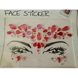 CraftbuddyUS One Self Adhesive Face Sticker Gems Glitter Jewel Temp Tattoo-Princess