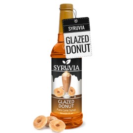 Syruvia Glazed Donut Coffee Syrup - 25.4 fl oz Premium Coffee Flavoring Syrup - Kosher Coffee Syrups, Gluten Free, No Coloring, Perfect for Drinks, Soda, Shakes, Desserts, and More.