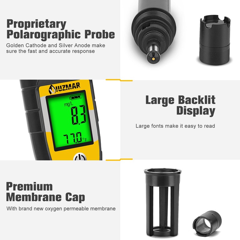 UIUZMAR Digital Dissolved Oxygen Meter Portable Dissolved Oxygen Test Kit