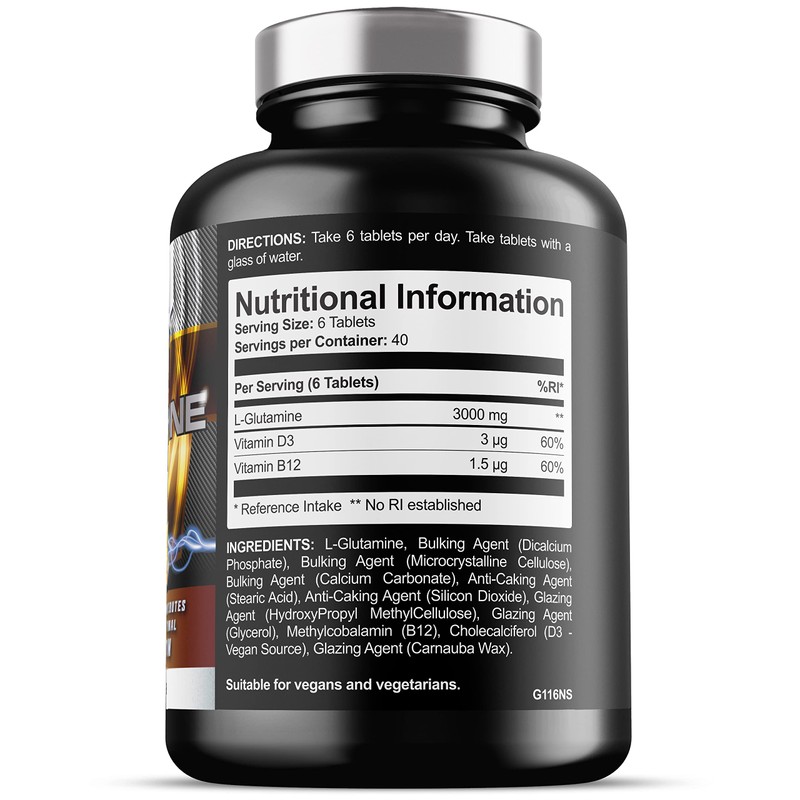 Glutamine - 3000mg L Glutamine Per Serving - Enhanced with