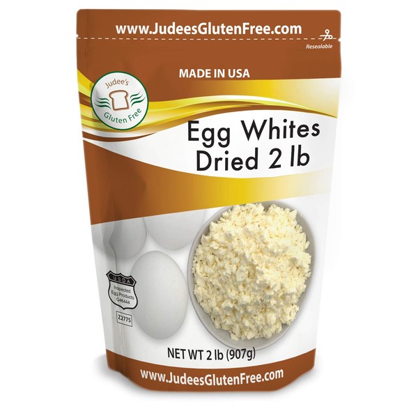 Judee's Dried Egg White Protein 2 lb -Baking, Meringue, Smoothies -Non-GMO, USA Made, USDA Certified -Produced from the Freshest of Eggs